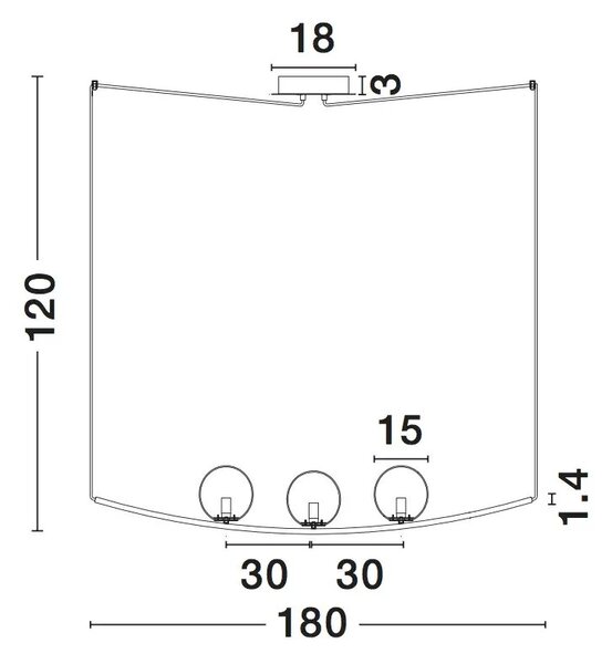 Luster na lanku Vitton 180 mosadz – Zlatá