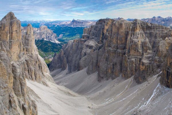 DIMEX | Vliesové fototapety na stenu Dolomity MS-5-1633 | 375 x 250 cm | modrá, biela, hnedá