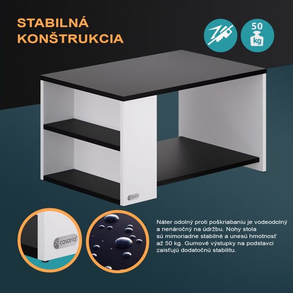 Konferenčný stolík Santa Cruz 90x59x47cm - biely/antracit