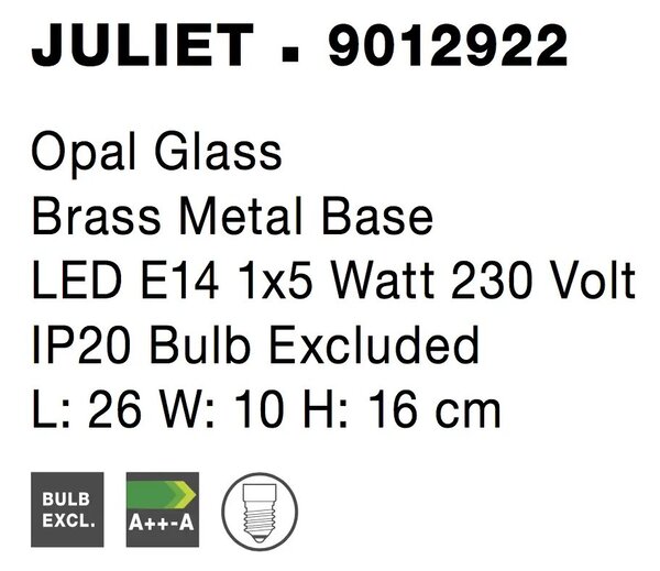 Dizajnová stolová lampa Juliet – Zlatá