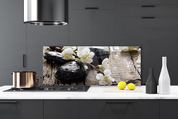 Sklenený obklad Do kuchyne Kvety kamene zen 125x50 cm