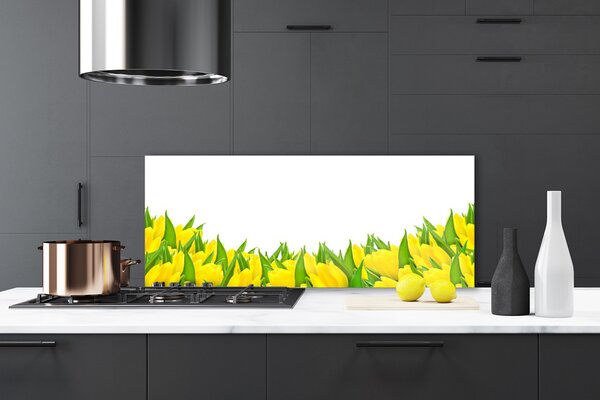 Sklenený obklad Do kuchyne Kvety príroda tulipány 125x50 cm