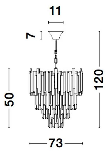 Krištáľový luster Grane 73 zlaté – Zlatá