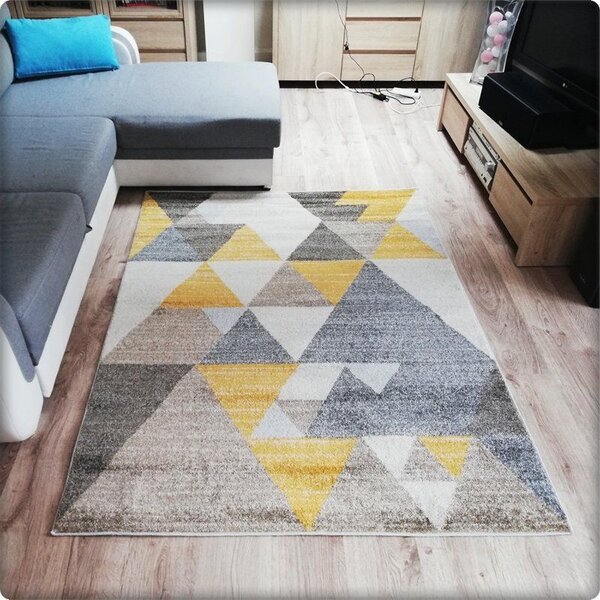 Dekorstudio Moderný koberec RELAX - Žlté trouholníky Rozmer koberca: 80x150cm