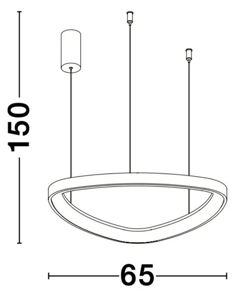LED luster Esteva 65 čierne – Čierna