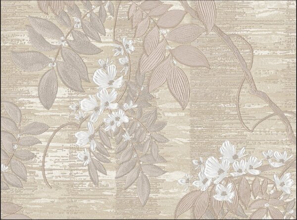 Vinylová tapeta Clematis béžová – bezova