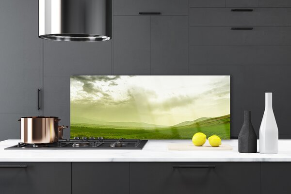 Sklenený obklad Do kuchyne Lúka príroda zelený výhľad 125x50 cm