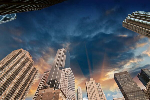 DIMEX | Vliesové fototapety na stenu Mrakodrapy na Manhattane MS-5-2995 | 375 x 250 cm | modrá, béžová, žltá, šedá