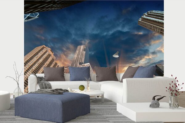 DIMEX | Vliesové fototapety na stenu Mrakodrapy na Manhattane MS-5-2995 | 375 x 250 cm | modrá, béžová, žltá, šedá