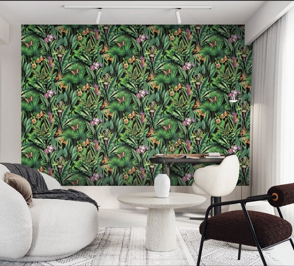 Vinylová tapeta Fiori čierna