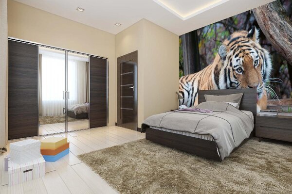 Samolepiaca vliesová fototapeta Roztomilý tiger 375 x 250 cm