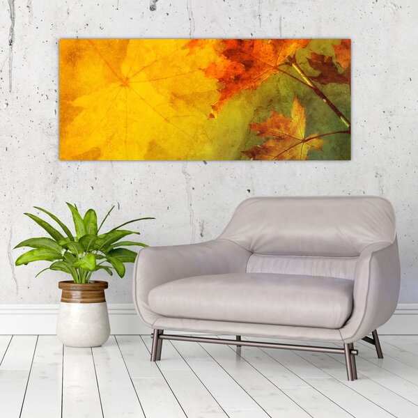Obraz - Jesenné listy (120x50 cm)