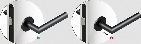 Dverové kovanie QOLIBRI Smartbloc hidden HERO 1106 - R (Titan satén), klika/klika s uzamykáním levá, Uzamykanie na kľučke, Titan satén