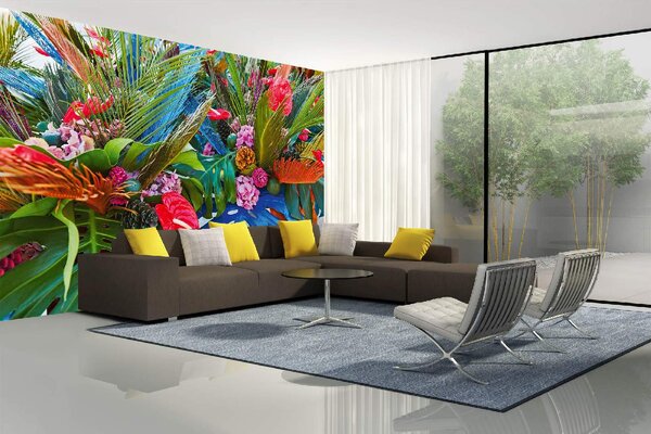 Samolepiaca vliesová fototapeta Tropická kytica 375 x 250 cm