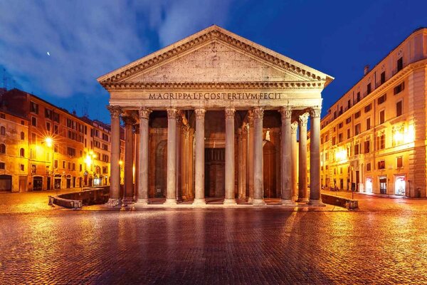 DIMEX | Vliesové fototapety na stenu Pantheon MS-5-1169 | 375 x 250 cm | modrá, béžová, žltá, hnedá