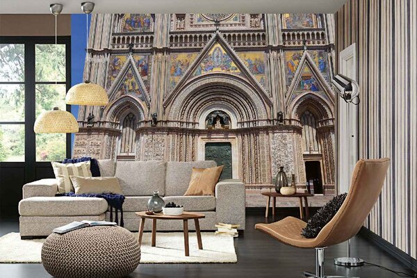 DIMEX | Vliesové fototapety na stenu Katedrála Nanebovzatia Panny Márie, Orvieto MS-5-1105 | 375 x 250 cm | vicefarebná, béžová