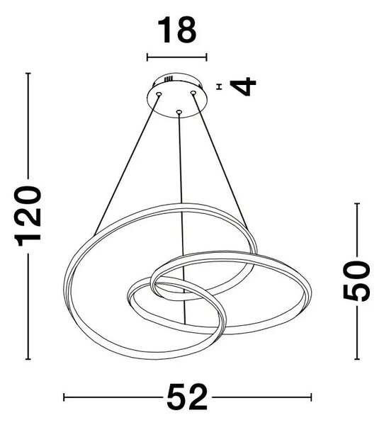 LED luster Menton 52 Hnedá