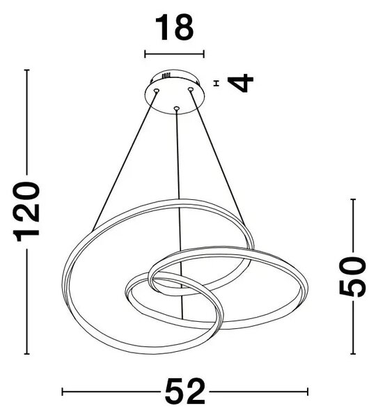LED luster Menton 52 biele – Biela