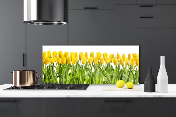 Sklenený obklad Do kuchyne Tulipány kvety príroda 125x50 cm