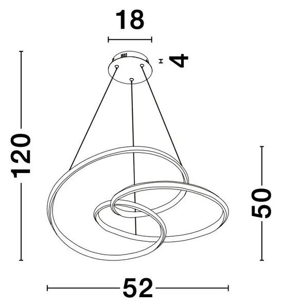 LED luster Menton 52 čierne – Čierna