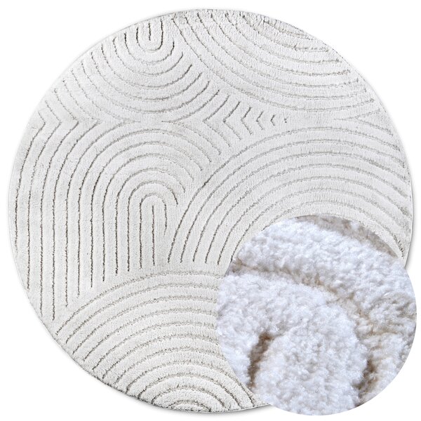 ELLE Decoration , Kusový koberec New York 106203 White kruh, 160x160 (priemer) kruh, biela, chodba / predsieň