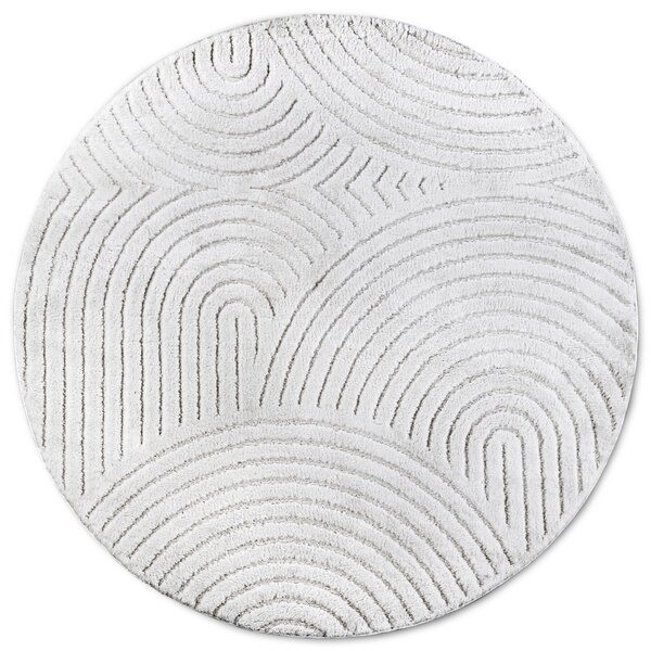 ELLE Decoration , Kusový koberec New York 106203 White kruh, 160x160 (priemer) kruh, biela, chodba / predsieň