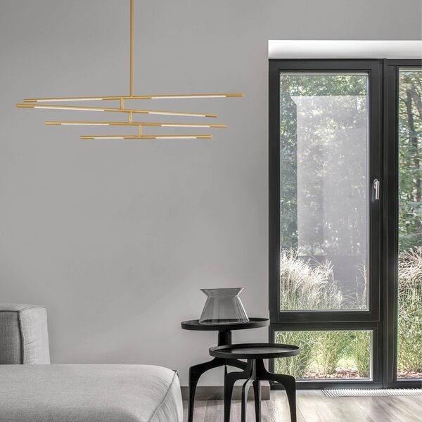 LED luster Raccio 84 zlaté – Zlatá