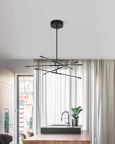 LED luster Raccio 84 čierne – Čierna