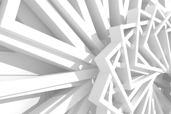 DIMEX | Vliesové fototapety na stenu Abstraktná biela geometria MS-5-2597 | 375 x 250 cm | biela