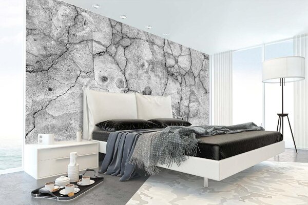 DIMEX | Vliesové fototapety na stenu Prasknutá betónová textúra MS-5-2646 | 375 x 250 cm | čierna, šedá