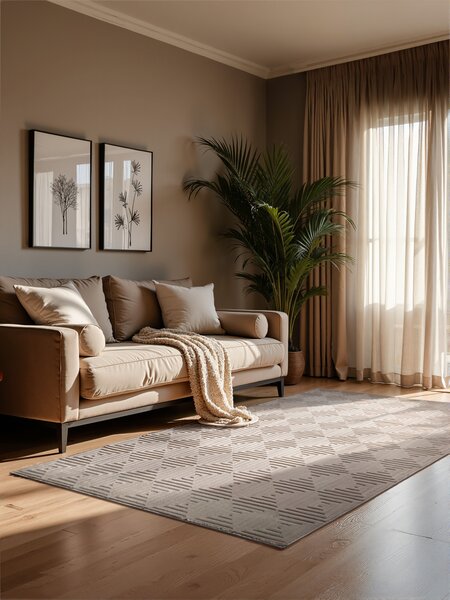 ELLE Decoration, Kusový koberec Perles 106183 Cream Beige z kolekcie Elle, 120x170, béžová, obývacia izba