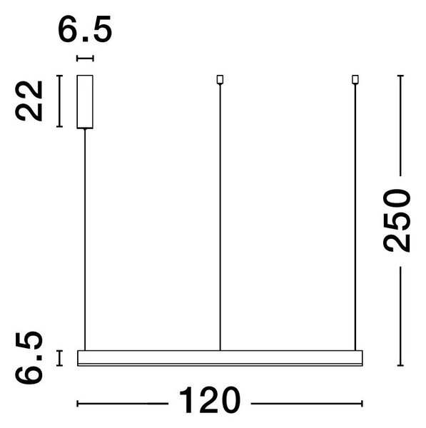 LED luster Motif 120 čierne stmievateľné – Čierna