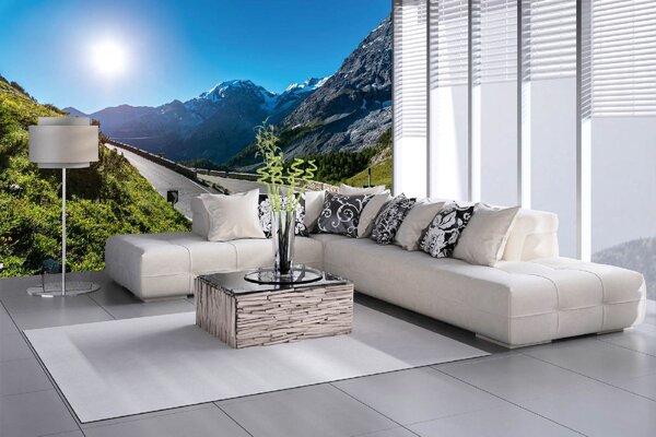 DIMEX | Vliesové fototapety na stenu Passo Stelvio MS-5-2868 | 375 x 250 cm | zelená, modrá, šedá