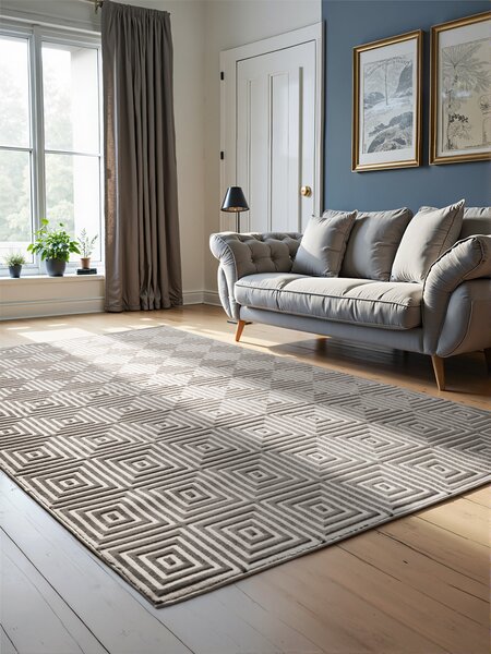 ELLE Decoration, Kusový koberec Perles 106185 White Grey z kolekcie Elle, 120x170, šedá, obývacia izba