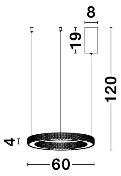 LED luster Fiore 60 zlaté – Zlatá
