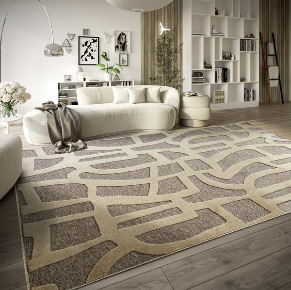 Villeroy & Boch , Kusový koberec 106142 Grey, Beige, 160x230, béžová, obývacia izba