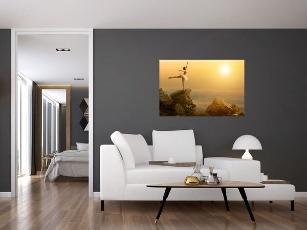 Obraz - Baletka na skale (90x60 cm)