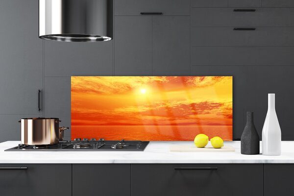Sklenený obklad Do kuchyne Slnko more príroda 125x50 cm