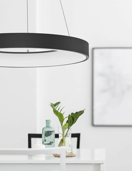 LED luster Rando Thin 60 4000K čierne – Čierna