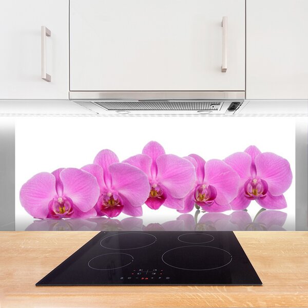 Sklenený obklad Do kuchyne Ružová orchidea kvety 125x50 cm