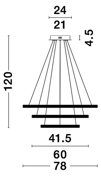 LED luster Nager 78 čierne – Čierna