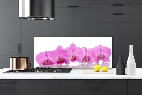 Sklenený obklad Do kuchyne Ružová orchidea kvety 125x50 cm