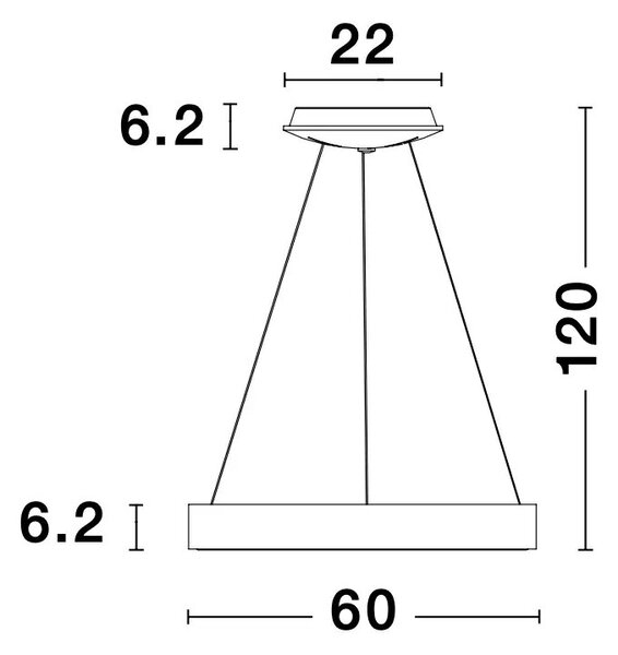 LED luster Rando Thin 60 4000K čierne – Čierna