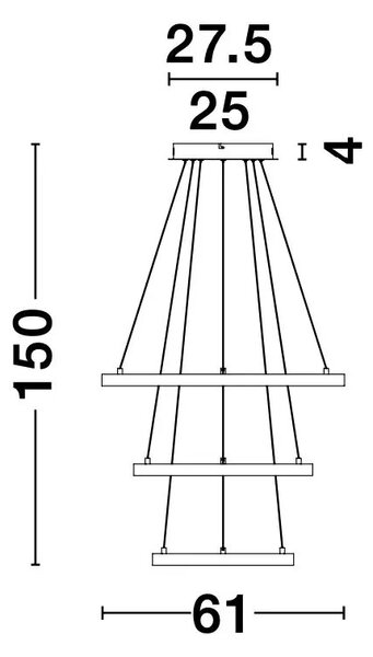 LED luster Leon 61 zlaté – Zlatá