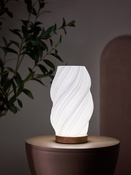 Sinsay - LED stolná lampa s dekoratívnym vlnitým tienidlom - biela