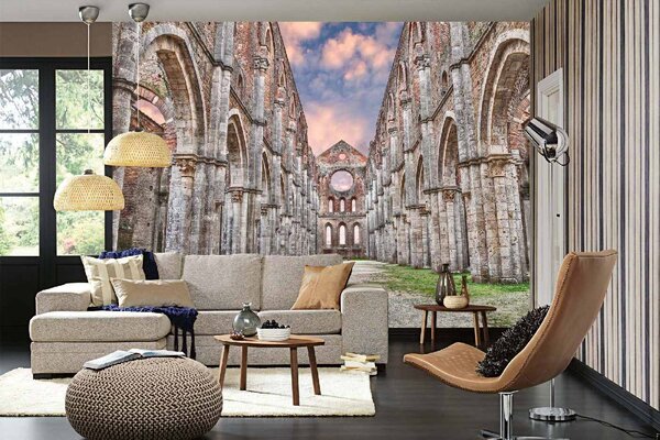 DIMEX | Vliesové fototapety na stenu San Galgano Siena MS-5-1026 | 375 x 250 cm | zelená, modrá, oranžová, šedá