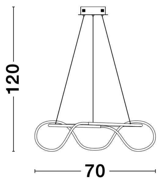 LED luster Tiriac 70 zlaté – Zlatá