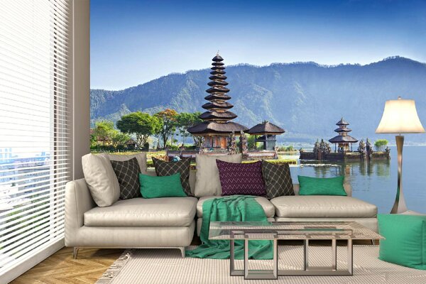 DIMEX | Vliesové fototapety na stenu Bali, Indonézia MS-5-1138 | 375 x 250 cm | zelená, modrá, hnedá