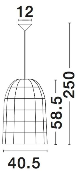Drevený luster Aurora 40.5 ratan – Hnedá