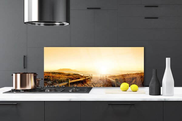 Sklenený obklad Do kuchyne Chodník pláž more 125x50 cm